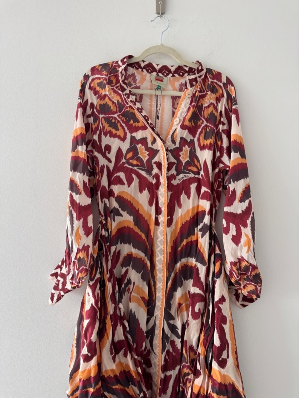FARM RIO Tie Front Long Sleeve Shirtdress M - Picture 6 of 6